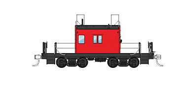 Fox Valley Models 31157 HO Scale Milwaukee Road Transfer Caboose - Ready to Run -- Painted, Unlettered, Original Window (red, black)
