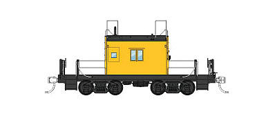 Fox Valley Models 31158 HO Scale Milwaukee Road Transfer Caboose - Ready to Run -- Painted, Unlettered, Plated-Over Window (yellow, black)