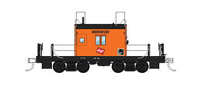 Fox Valley Models 31164 HO Scale Milwaukee Road Transfer Caboose - Ready to Run -- Milwaukee Road #999035 (orange, black, TMR Logo, Plated-Over Window)