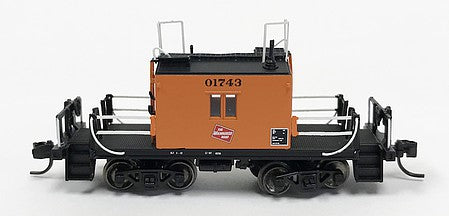 Fox Valley Models 31166 HO Scale Milwaukee Road Transfer Caboose Early Version - Ready to Run -- Milwaukee Road 01743 (orange, black, Logo on Side)