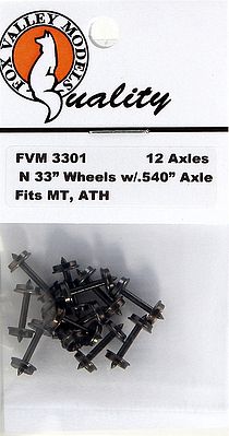 Fox Valley Models 3301 N Scale 33" Wheels pkg(12) -- .540" Axle