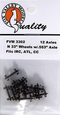 Fox Valley Models 3302 N Scale 33" Wheels pkg(12) -- .553" Axle