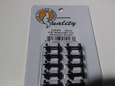 Fox Valley Models 3603 N Scale 36" Wheels pkg(12) -- .563" Axle