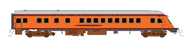 Fox Valley Models 40072 N Scale 1935 Hiawatha Beaver Tail Observation - Ready to Run -- Milwaukee Road Wenonah (1935 Scheme, orange, maroon, gray Roof)