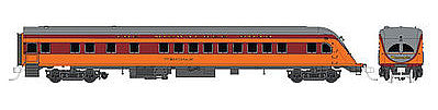 Fox Valley Models 40073 N Scale 1935 Hiawatha Beaver Tail Observation - Ready to Run -- Milwaukee Road Nokomis (1948 Scheme, orange, maroon, dark gray Roof)