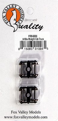 Fox Valley Models 49000 N Scale Caboose Truck -- Straight Frame 1 Pair