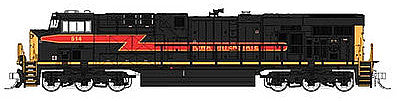 Fox Valley Models 70288 N Scale GE ES44AC GEVO - Standard DC -- Iowa Interstate #514 (black, red, yellow)