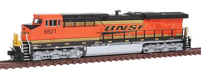 Fox Valley Models 70407 N Scale GE ES44C4 - Standard DC -- BNSF Railway #6621 (orange, black, yellow, Wedge Logo)