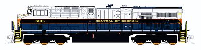 Fox Valley Models 70454 N Scale GE ES44AC - Standard DC -- Norfolk Southern #8101 (Central of Georgia Heritage Scheme; blue, gray)