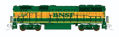 Fox Valley Models 70605 N Scale EMD GP60B - Standard DC -- Burlington Northern & Santa Fe #326 (Heritage 1; green, orange, green BNSF)