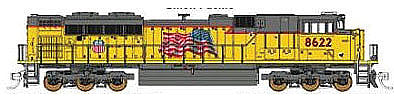 Fox Valley Models 71112 N Scale EMD SD70ACe w/Isolated Cab & Low Headlight - Standard DC -- Union Pacific #8859 (Armour Yellow, gray; UP Building America Logo & US Flag)