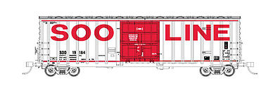 Fox Valley Models 81794 N Scale Soo Line 50' 7-Post Plug-Door Boxcar - Ready to Run -- Soo Line #19184 (white, red, red Billbaord Letters)