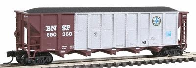 Fox Valley Models 8303 N Scale Trinity RD-4 Hopper - Ready to Run -- Burlington Northern Santa Fe (silver, Boxcar Red, Circle/Cross Logo)