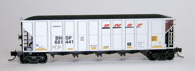 Fox Valley Models 8310 N Scale Trinity RD-4 Hopper - Ready to Run -- BNSF Railway (silver, Brown End, Wedge Logo)