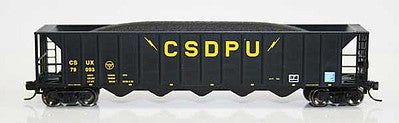 Fox Valley Models 836064 N Scale Ortner 5-Bay Rapid Discharge Hopper with Coal Load - Ready to Run -- CSDPU 79051 (black, yellow)