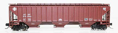 Fox Valley Models 850043 N Scale 4750 Cu.Ft. 3-Bay Covered Hopper - Ready to Run -- Santa Fe 313608 (Boxcar Red, Quality Logo, Small Circle-Cross Logo)