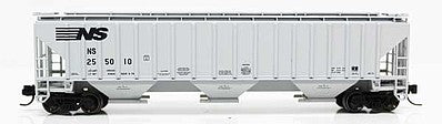 Fox Valley Models 850062 N Scale 4750 Cu.Ft. 3-Bay Covered Hopper - Ready to Run -- Norfolk Southern 255021 (gray, black)