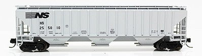Fox Valley Models 850063 N Scale 4750 Cu.Ft. 3-Bay Covered Hopper - Ready to Run -- Norfolk Southern 255082 (gray, black)