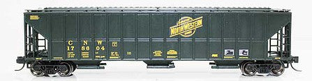 Fox Valley Models 853013 N Scale FMC 4700 Cu.Ft. 3-Bay Covered Hopper - Ready to Run -- Chicago & North Western #178648 (Original, green, black Employee Owned Logo)