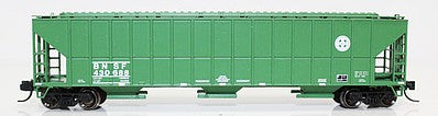 Fox Valley Models 853043 N Scale FMC 4700 Cu.Ft. 3-Bay Covered Hopper - Ready to Run -- Burlington Northern & Santa Fe #432891 (Cascade Green, Circle-Cross Logo)