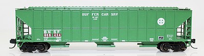 Fox Valley Models 853091 N Scale FMC 4700 Cu.Ft. 3-Bay Covered Hopper - Ready to Run -- Burlington Northern Santa Fe 808434 (green, Circle-Cross, Buffer Service)