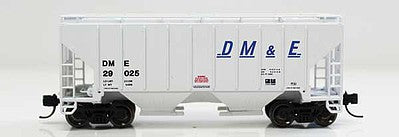 Fox Valley Models 854043 N Scale 3000 Cu.Ft. 3-Bay Covered Hopper - Ready to Run -- Dakota, Minnesota & Eastern 29209 (gray, blue)