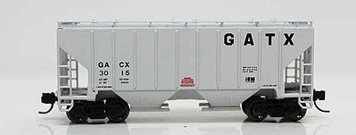 Fox Valley Models 854052 N Scale 3000 Cu.Ft. 2-Bay Covered Hopper - Ready to Run -- GATX 3036 (gray, Large GATX)