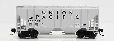Fox Valley Models 854072 N Scale 3000 Cu.Ft. 2-Bay Covered Hopper - Ready to Run -- Union Pacific MP 705328 (gray, black)