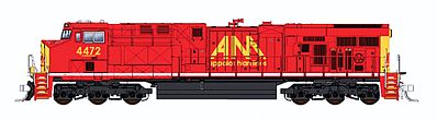 Fox Valley Models 89301 HO Scale GE ES44AC - Standard DC -- Allegheny Midland #4461 (red, yellow, Tony Koester's Model Railroad)