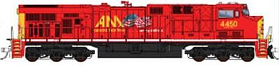 Fox Valley Models 89304 HO Scale GE ES44AC - Standard DC -- Allegheny Midland #4456 (red, yellow, Tony Koester's Model Railroad, US Flag