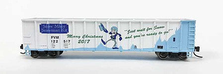 Fox Valley Models 8942 N Scale Pullman-Standard Coal Gondola - Ready to Run -- 2017 Christmas Car Snow Miser (white, blue)