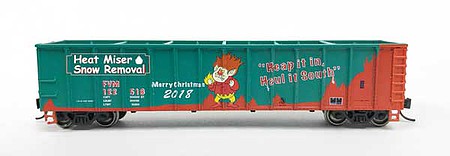 Fox Valley Models 8943 N Scale Pullman-Standard Coal Gondola - Ready to Run -- 2018 Christmas Car Heat Miser (green, orange)