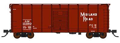 Fox Valley Models 90332 N Scale B&O Class M-53 Wagontop Boxcar w/Youngstown Doors - Ready to Run -- Allegheny Midland #11190 (Tony Koester's Model Railroad, Boxcar Red)