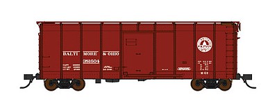Fox Valley Models 90344 N Scale B&O Class M-53 Wagontop Boxcar w/Flat Doors - Ready to Run -- Baltimore & Ohio #381604 (Boxcar Red, 13 Great States Logo)