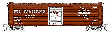 Fox Valley Models 90422 N Scale Milwaukee Road 50' Single-Door Rib-Side Boxcar - Ready to Run -- Milwaukee Road #54109 (Boxcar Red, white Door, DF Markings)