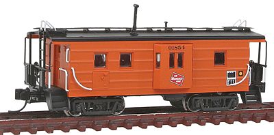 Fox Valley Models 91014 N Scale Milwaukee Road High-Window Rib-Side Caboose w/Oil Door - Ready to Run -- Milwaukee Road #01854 (orange, black Roof, Logo on Bay Window)