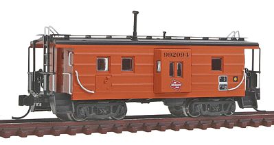 Fox Valley Models 91022 N Scale Milwaukee Road Low-Window Rib-Side Caboose w/Oil Door - Ready to Run -- Milwaukee Road #992094 (orange, black Roof, Logo on Bay Window)