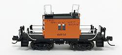 Fox Valley Models 91165 N Scale Milwaukee Road Transfer Caboose - Ready to Run -- Milwaukee Road 01731 (orange, black, maroon lettering)