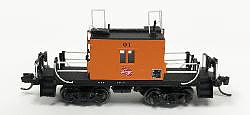 Fox Valley Models 91167 N Scale Milwaukee Road Transfer Caboose - Ready to Run -- Milwaukee Road 01 (orange, black, Logo on Side)