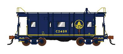 Fox Valley Models 91221 N Scale B&O I-12 Wagontop Bay Window Caboose - Ready to Run -- Baltimore & Ohio #C-2454 (1970-71; blue, yellow; Capitol Logo)