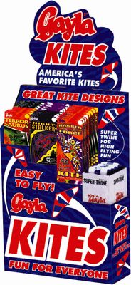Gayla Industries 2808 Assorted 42" Delta Wing Kites (50 Total) & 200' Super Twine (50pcs) Display