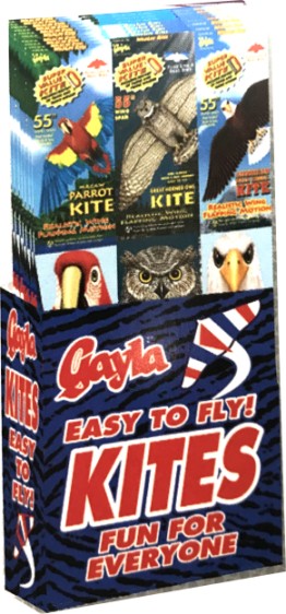 Gayla Industries 5452 Assorted 55" Wildlife Wing Flapper Kites Display (24 Total)