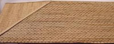 GCLaser 1132 N Scale Laser-Cut Roof Shingles 3-Tab - 7-1/2 x 4-1/4" 19 x 10.8cm -- Borwn