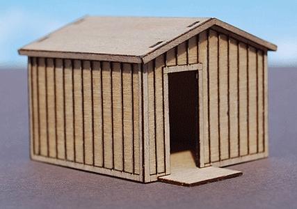 GCLaser 11391 HO Scale Storage Shed -- Kit - 1-7/8 x 2-1/8 x 1-7/16" 4.8 x 5.4 x 3.7cm