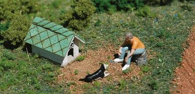 GCLaser 1159 HO Scale Dog House pkg(2) - Kit (Laser-Cut Wood) -- 15/32 x 25/32 x 1/2"