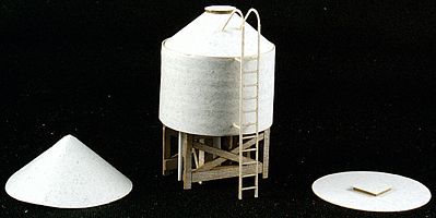 GCLaser 116015 HO Scale The Cube Modular System Component - Kit (Laser-Cut Architectural Card) -- Rooftop Water Tank w/Support & 3 Top Styles