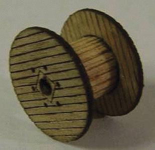 GCLaser 119 N Scale Cable Reel 6-Pack (Laser-Cut Wood kit) -- Empty - Each; 3/8 x 9/16" Diameter