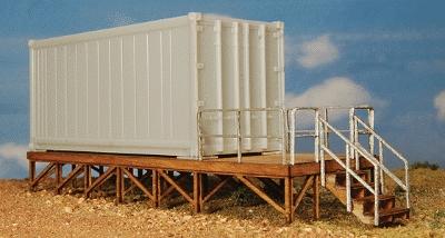 GCLaser 122318 HO Scale Cold-Dry Storage Platform - Kit (Laser-Cut Wood) -- 2-7/8 x 2-1/8 x 2-3/16" Fits Athearn 20'Container (sold separately)