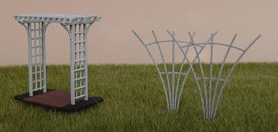 GCLaser 12341 HO Scale Small Pergola Set - Kit (Laser-Cut Wood) -- Includes 2 trellises