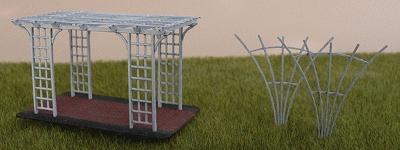 GCLaser 12342 HO Scale Large Pergola Set - Kit (Laser-Cut Wood)